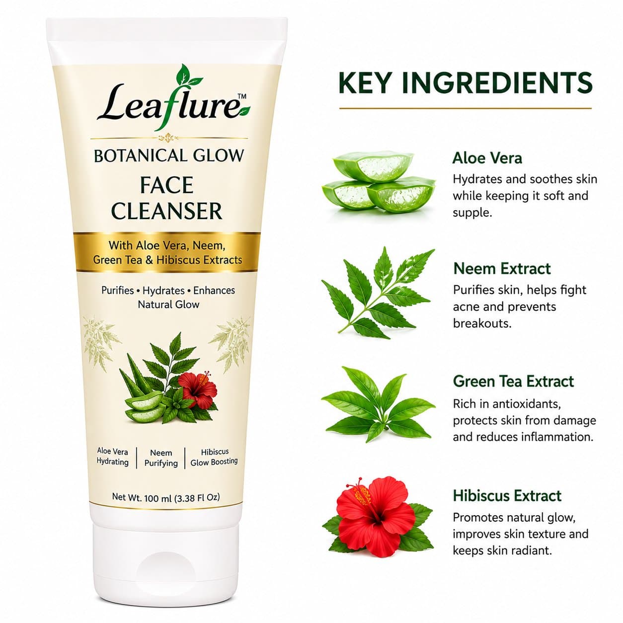 Leaflure Botanical Glow Face Cleanser Bundle – alternate view