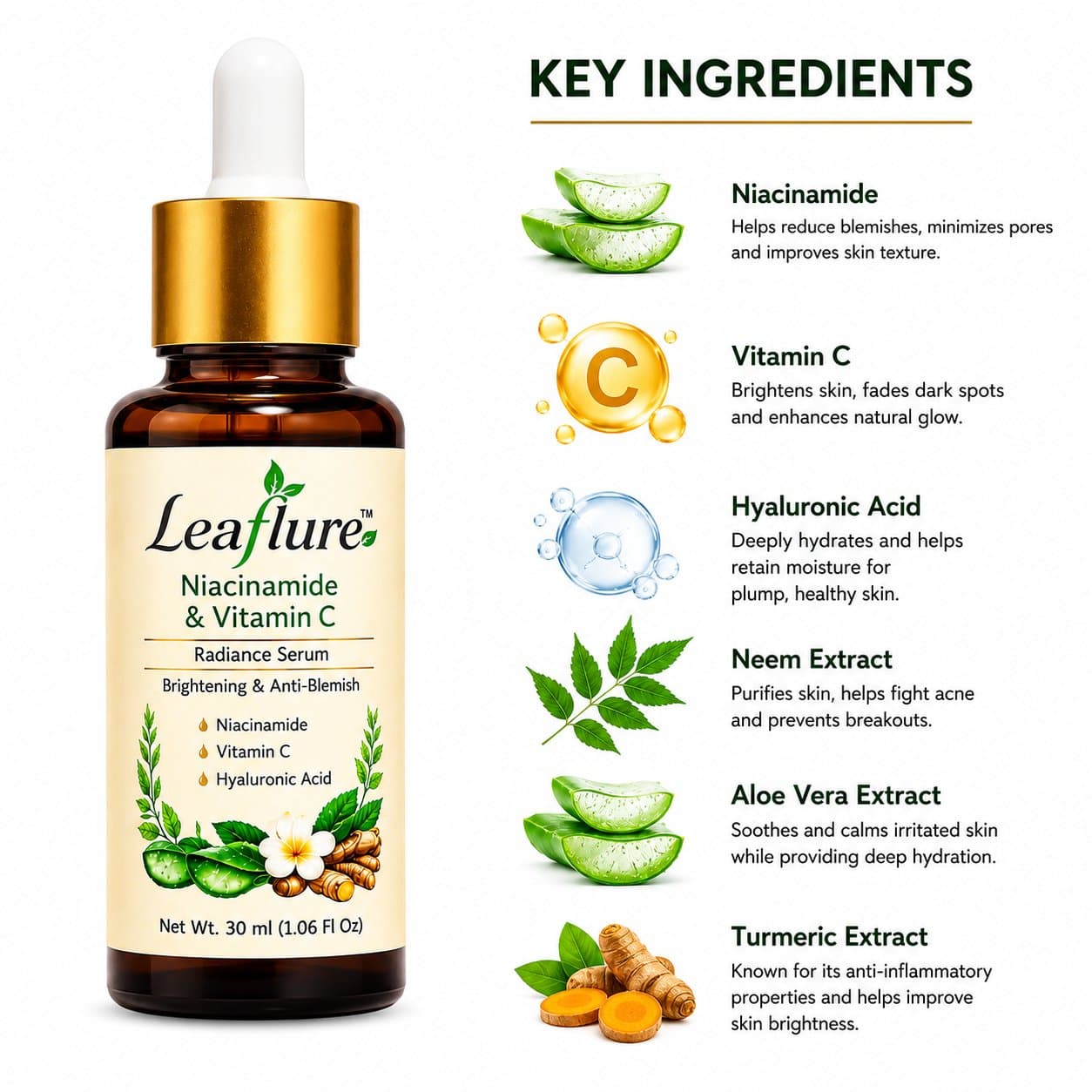 Leaflure Niacinamide & Vitamin C Radiance Serum – alternate view