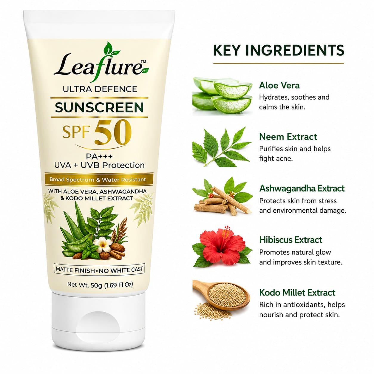 Leaflure UltraDefence SPF 50 PA+++ Sunscreen – alternate view